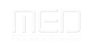 Logo blanco de MED Consultores